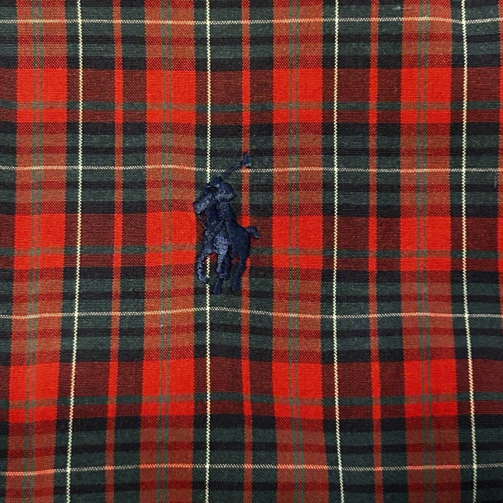 Ralph Lauren Red & Green Plaid “Blake” Cotton Button Down Collared Shirt XXL - Picture 5 of 9